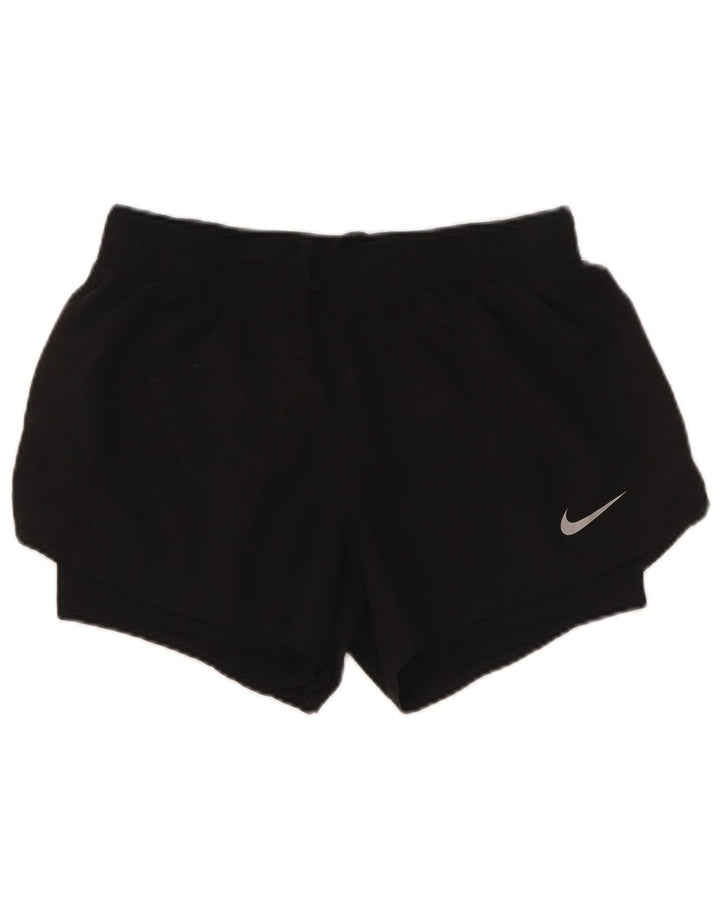 Nike Womens Sport Shorts UK 12 Medium Black Polyester
