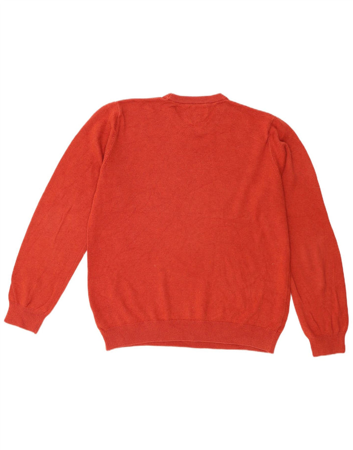 Marks & Spencer Mens Crew Neck Jumper Sweater Medium Orange Cotton