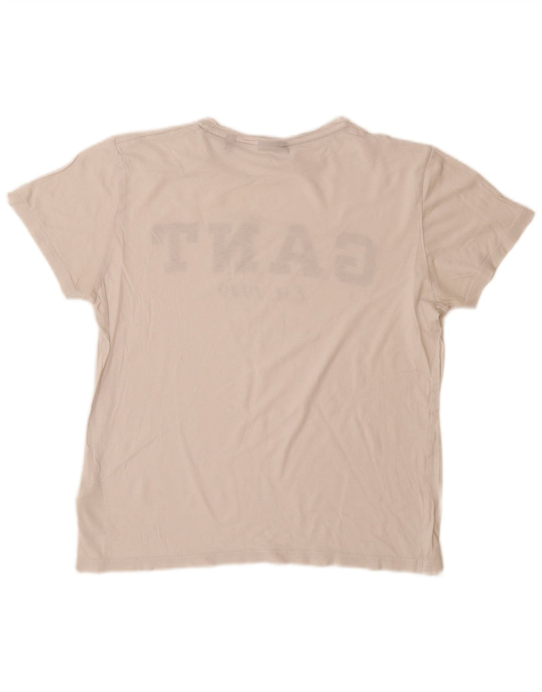 Gant Womens Graphic T-Shirt Top UK 14 Medium Off White Cotton