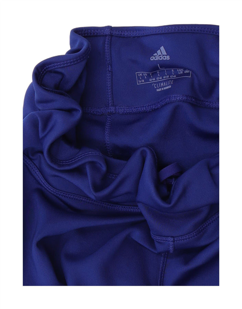 ADIDAS Womens Climalite Leggings UK 16/18 Large  Blue Polyester Vintage Adidas and Second-Hand Adidas from Messina Hembry 