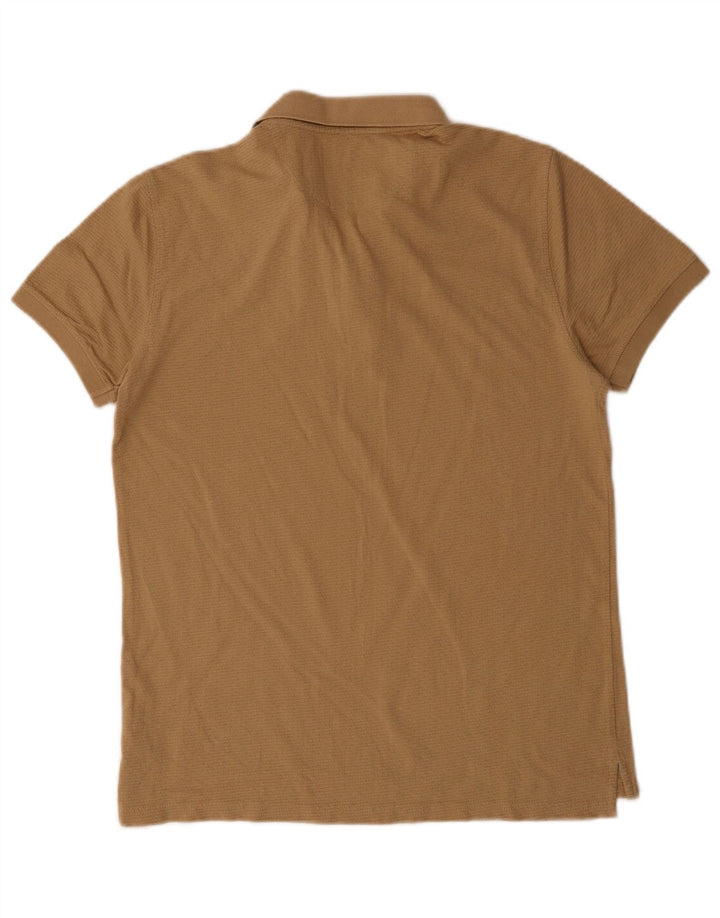 MASSIMO DUTTI Mens Polo Shirt Medium Beige Cotton
