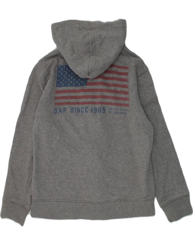 GAP Boys Graphic Zip Hoodie Sweater 9-10 Years Grey Cotton | Vintage Gap | Thrift | Second-Hand Gap | Used Clothing | Messina Hembry 