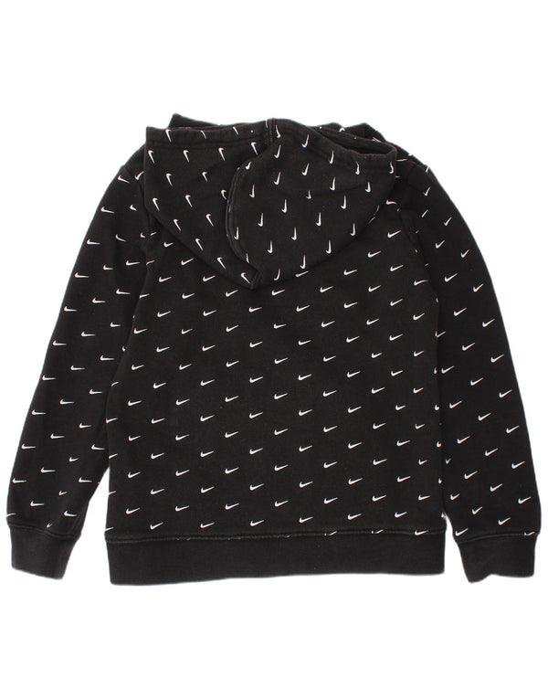 Nike Boys Graphic Hoodie Jumper 6-7 Years Large Black Cotton
