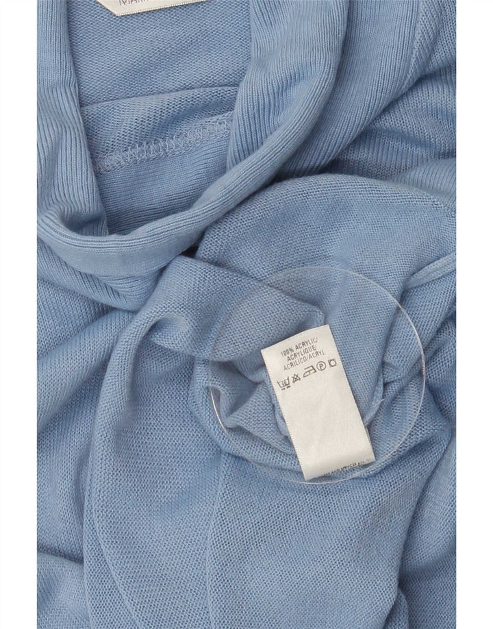 Marks & Spencer Womens Roll Neck Jumper Sweater UK 12 Medium Blue
