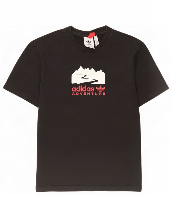 Adidas Mens Graphic T-Shirt Top Small Black Cotton