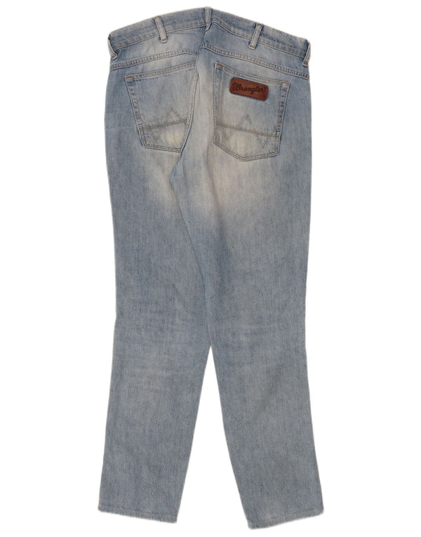 Wrangler Mens Greensboro Acid Wash Tapered Jeans W34 L32 Blue Cotton