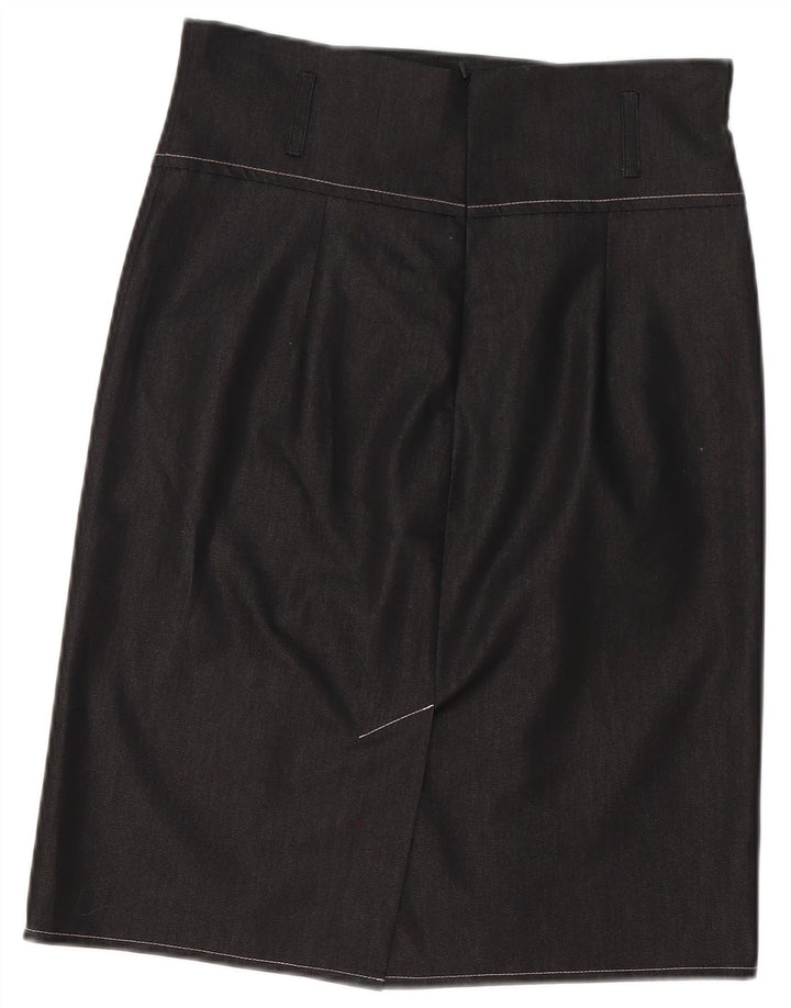 Red Or Dead Womens Straight Skirt UK 12 Medium W30 Grey Cotton