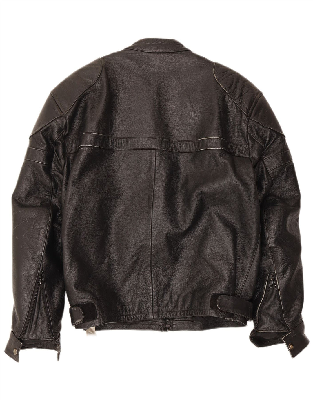 VINTAGE Mens Leather Racer Jacket UK 40 Large Black Leather