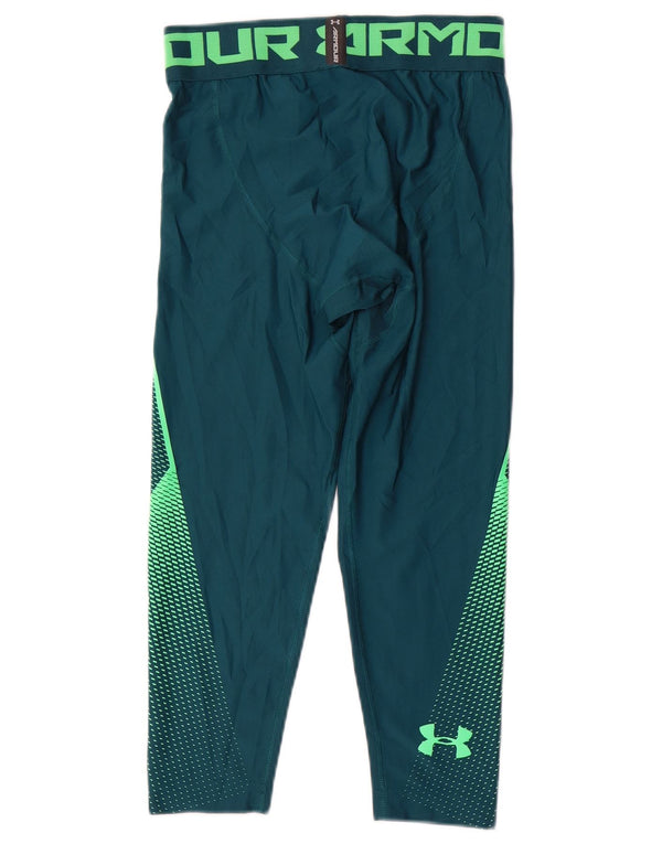 Under Armour Mens Compression Graphic Capri Leggings Medium Green Geometric