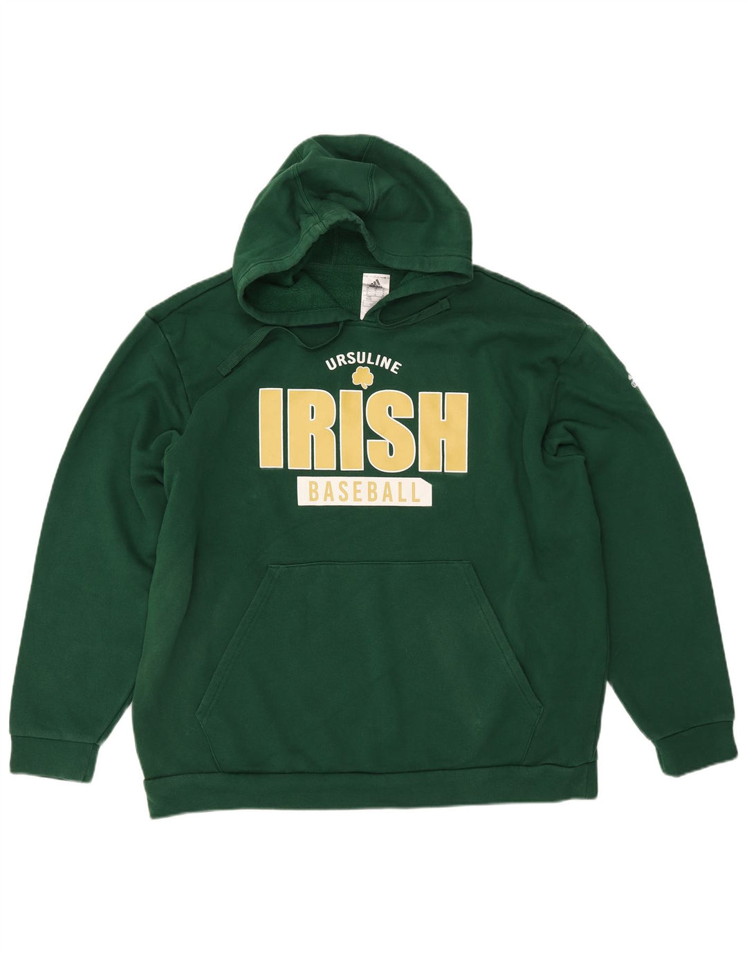 ADIDAS Mens Baseball Graphic Hoodie Jumper XL Green Cotton