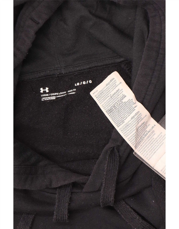 Under Armour Mens Hoodie Jumper Large Black Cotton