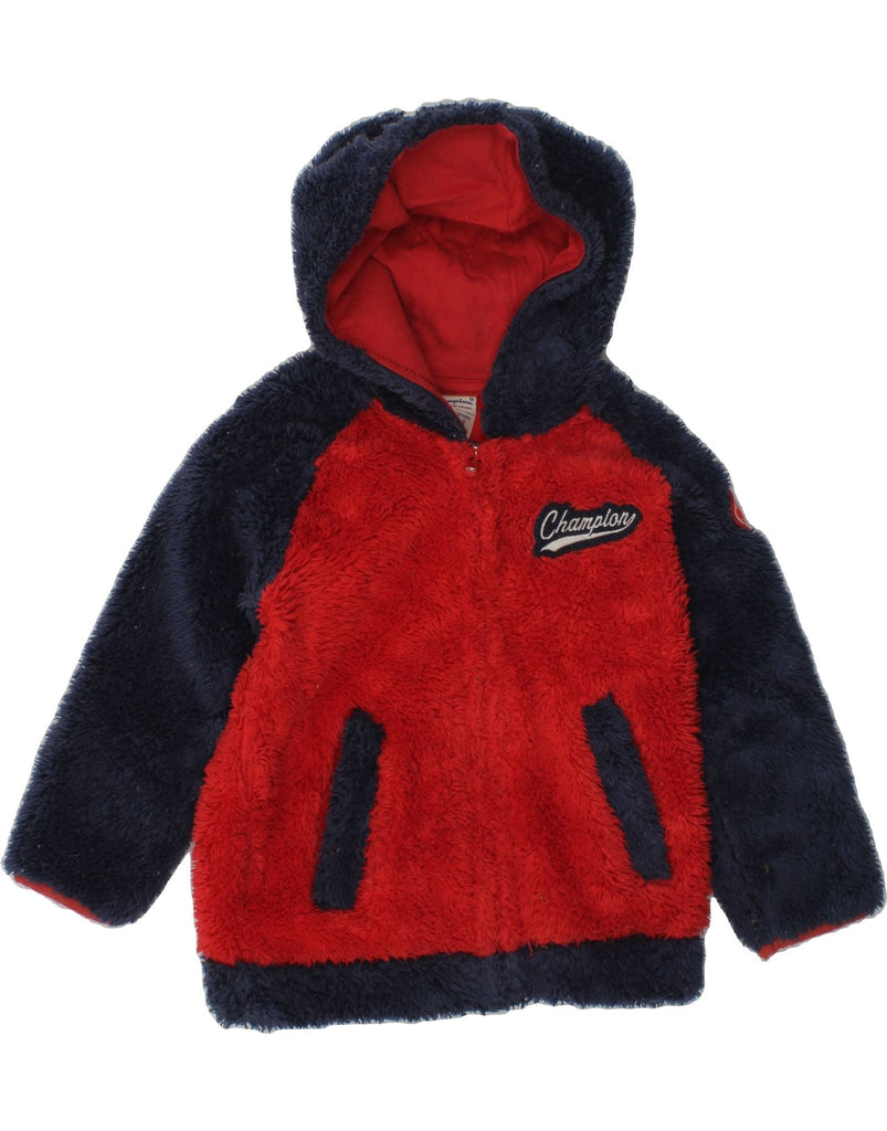 CHAMPION Baby Girls Graphic Hooded Fleece Jacket 18-24 Months Large Red | Vintage Champion | Thrift | Second-Hand Champion | Used Clothing | Messina Hembry 