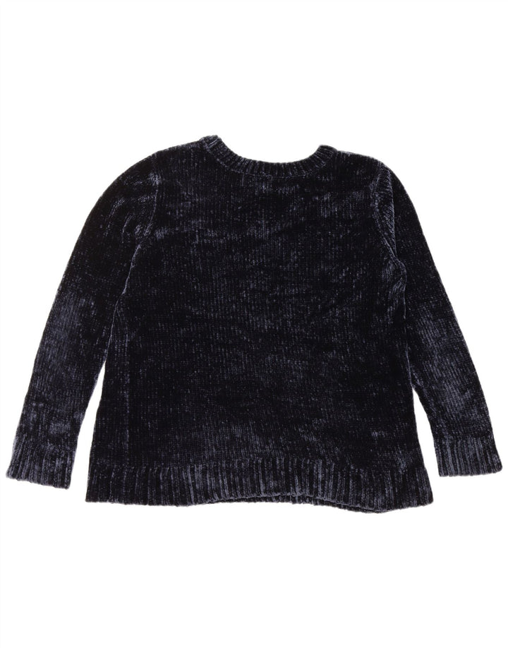 ORVIS Womens Crew Neck Jumper Sweater UK 16 Large Navy Blue Polyester