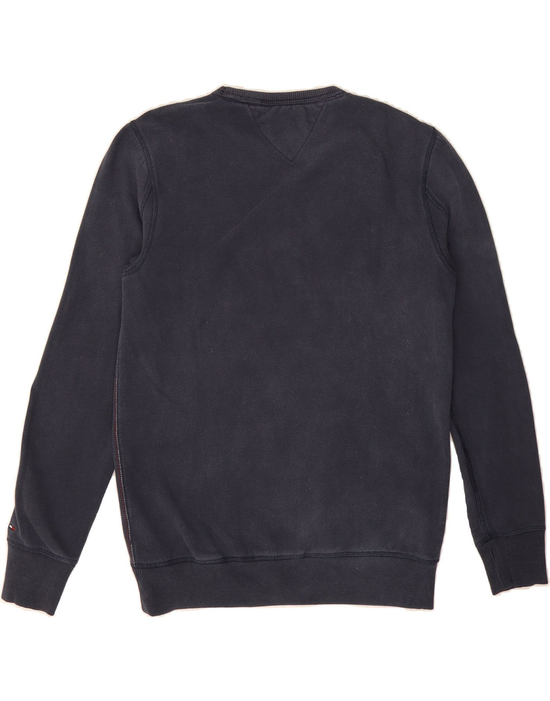 TOMMY HILFIGER Mens Graphic Sweatshirt Jumper Small Navy Blue Cotton Vintage Tommy Hilfiger and Second-Hand Tommy Hilfiger from Messina Hembry 