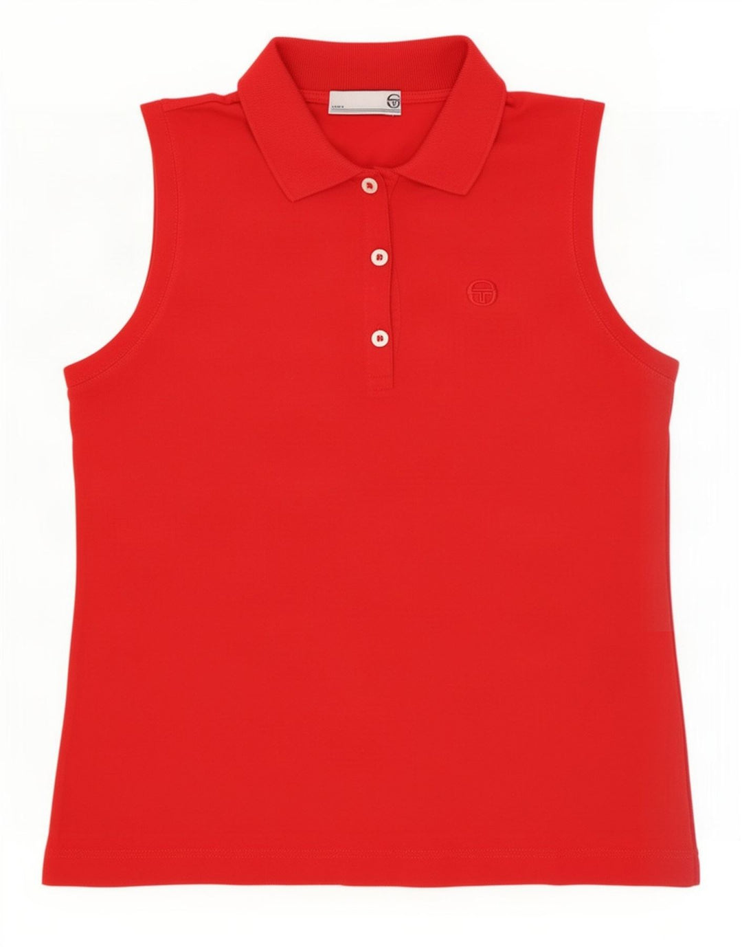 Sergio Tacchini Womens Sleeveless Polo Shirt IT 44 Medium Red