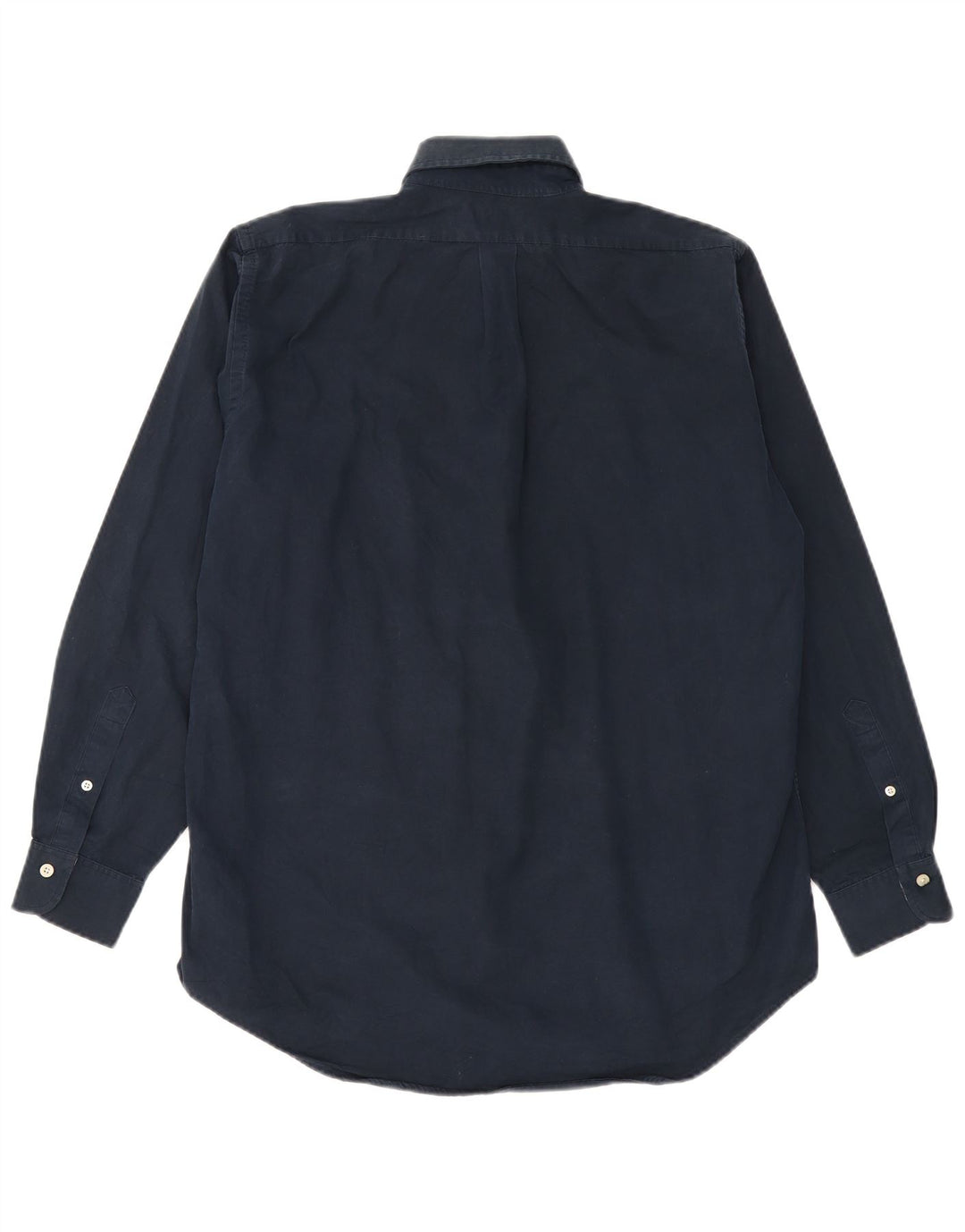 AQUASCUTUM Mens Loose Fit Shirt Medium Navy Blue Cotton