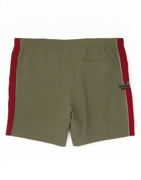 Marks & Spencer Mens Swimming Shorts Large Green Colourblock Polyamide