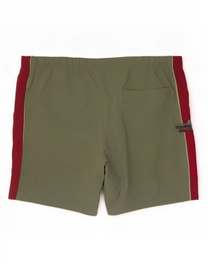 Marks & Spencer Mens Swimming Shorts Large Green Colourblock Polyamide
