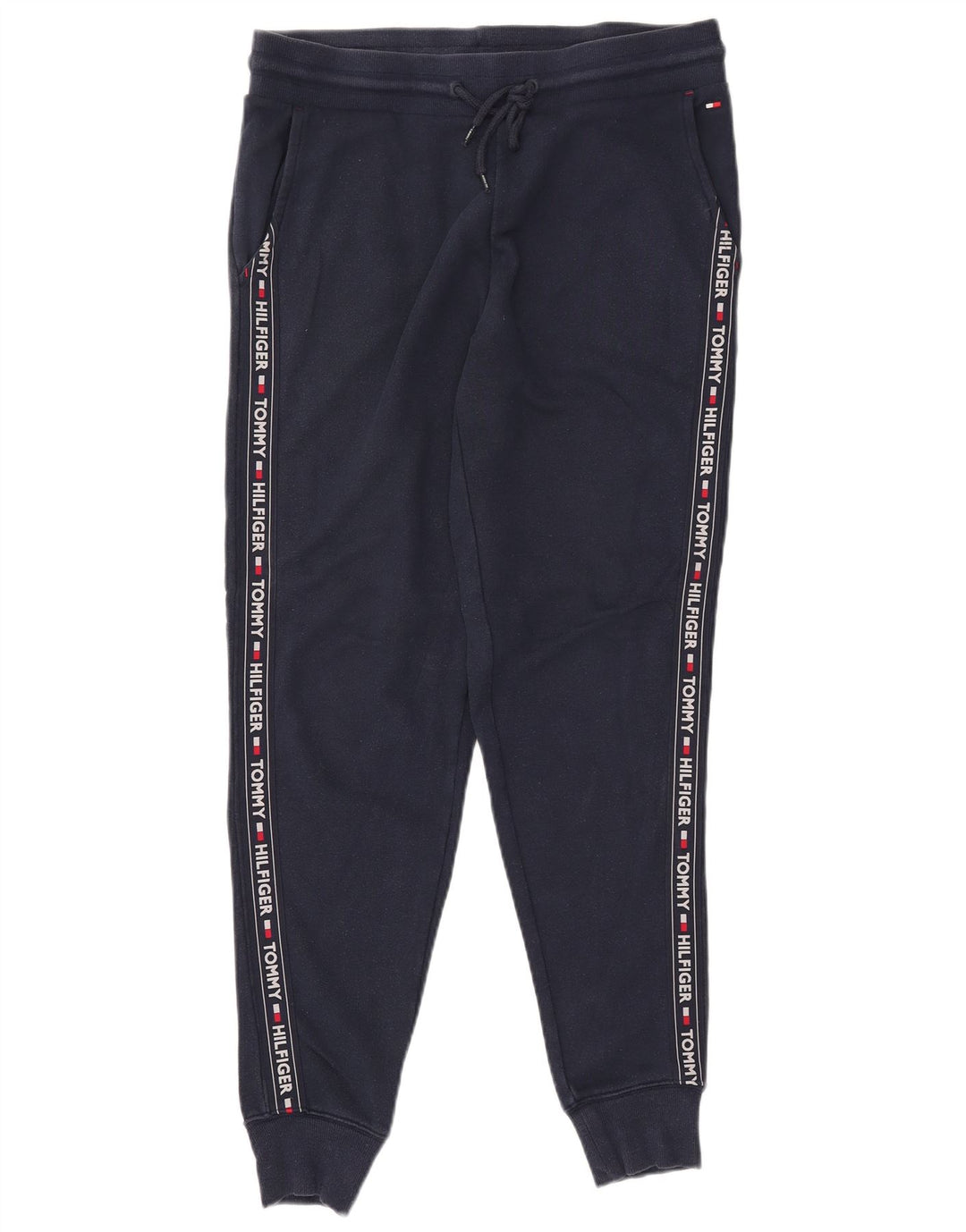 TOMMY HILFIGER Mens Graphic Tracksuit Trousers Joggers Medium Navy Blue