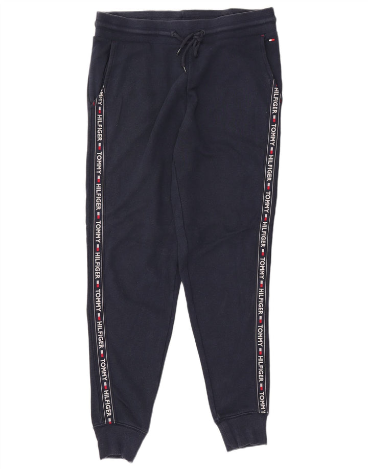 TOMMY HILFIGER Mens Graphic Tracksuit Trousers Joggers Medium Navy Blue