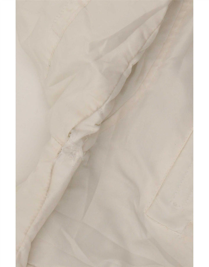 Jack & Jones Mens Hooded Bomber Jacket UK 38 Medium White Polyester