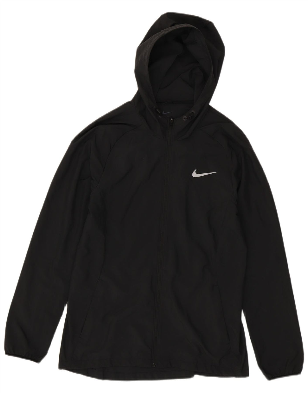 Nike Womens Hooded Rain Jacket UK 12 Medium Black Polyester