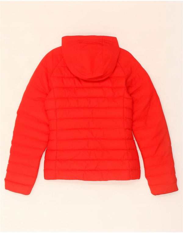 Adidas Womens Hooded Padded Jacket UK 10 Small Red Polyester