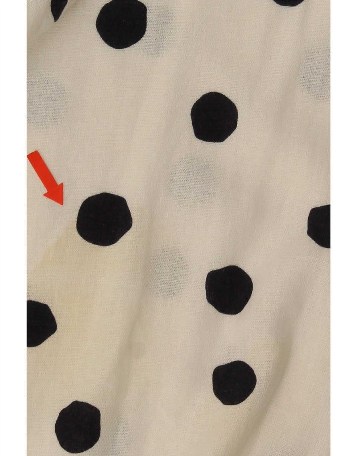 Marks & Spencer Womens A-Line Dress UK 14 Medium White Polka Dot Flax