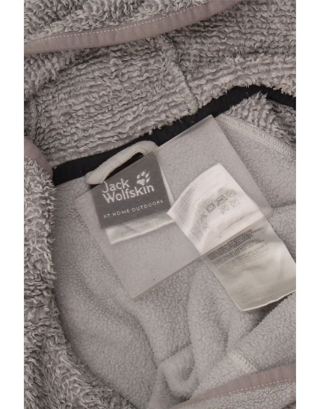 Jack Wolfskin Womens Hooded Fleece Jacket UK 12 Medium Grey Polyester