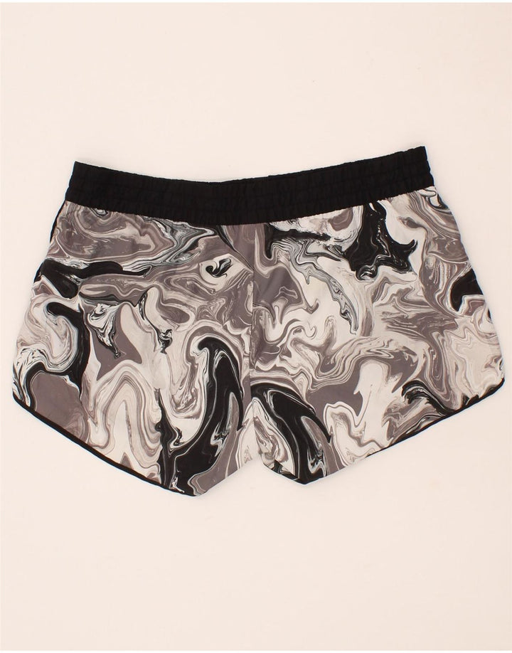 NIKE Womens Abstract Pattern Sport Shorts UK 14 Medium Grey Polyester Vintage Nike and Second-Hand Nike from Messina Hembry 
