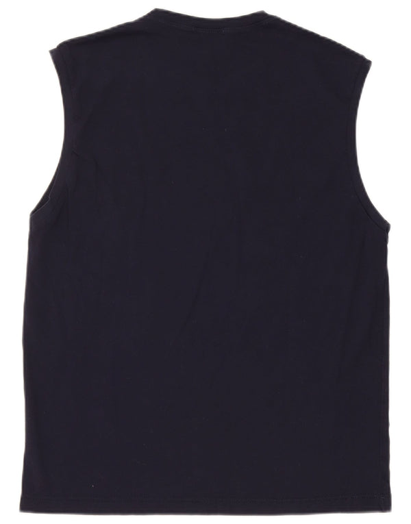 Gian Marco Venturi Mens Graphic Vest Top Large Navy Blue Cotton