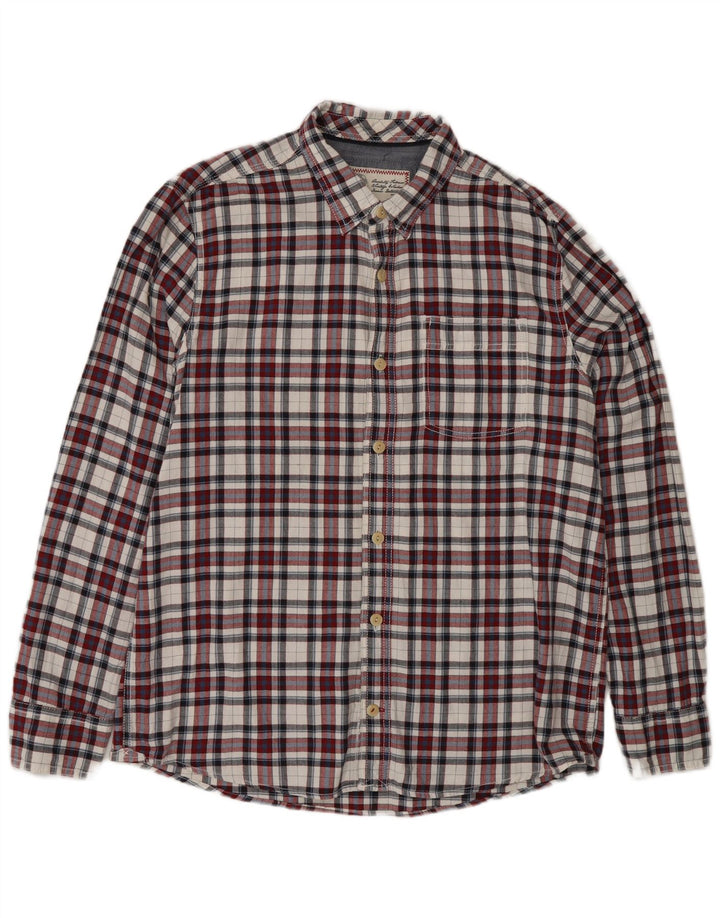 Fat Face Mens Flannel Shirt Large Red Check Cotton