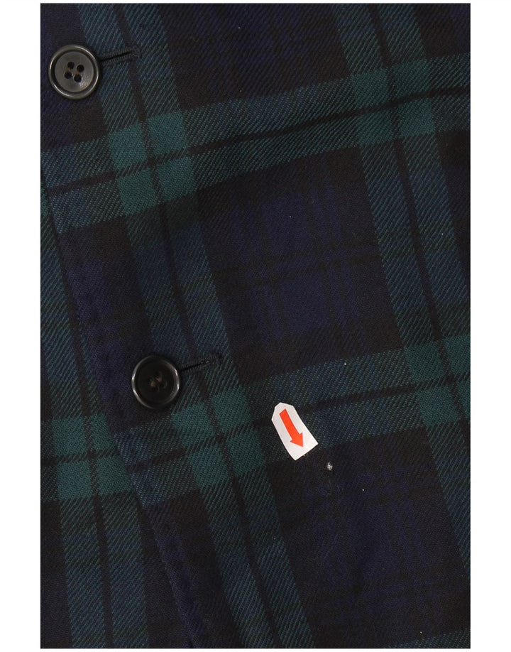 AQUASCUTUM Mens 3 Button Blazer Jacket UK 40 Large Navy Blue Check