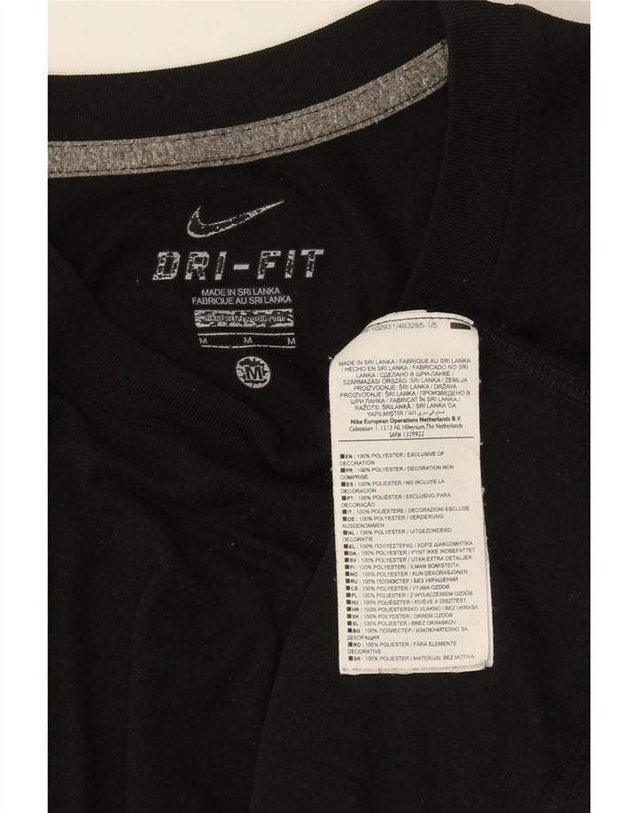 Nike Mens Dri Fit T-Shirt Top Medium Black Polyester