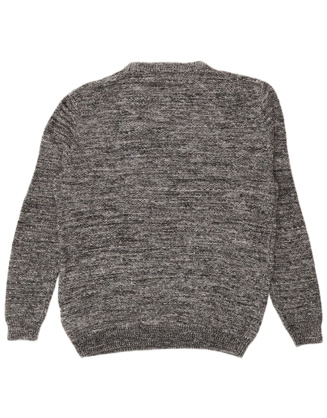 Zara Mens Crew Neck Jumper Sweater Large Grey Flecked Acrylic