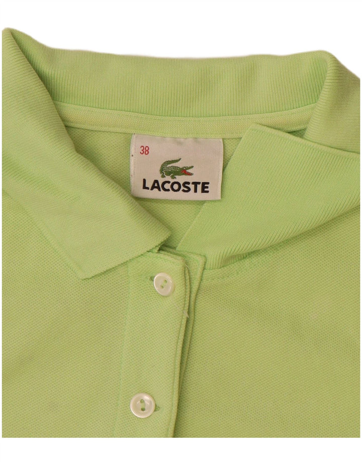 Lacoste Womens Polo Shirt Size 38 Medium Green Cotton