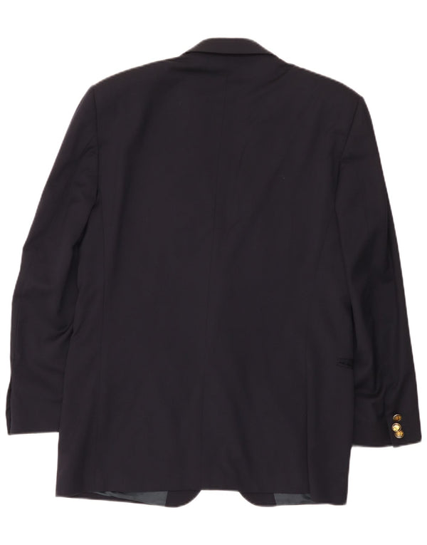 Ferre Mens 2 Button Blazer Jacket IT 48 Medium Navy Blue Wool