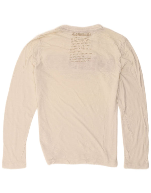 Napapijri Mens Geographic Graphic Top Long Sleeve Medium Off White