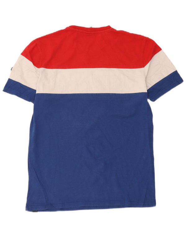 Ellesse Mens Graphic T-Shirt Top Medium Blue Colourblock Cotton