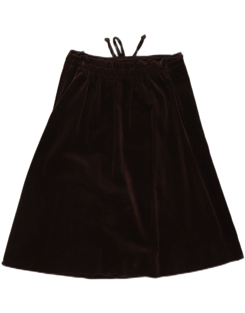 VINTAGE Womens High Waist Velvet A-Line Skirt EU 38 Medium W26 Brown Vintage Vintage and Second-Hand Vintage from Messina Hembry 