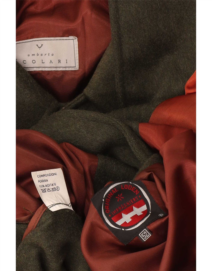 Umberto Scolari Mens Overcoat IT 52 XL Khaki