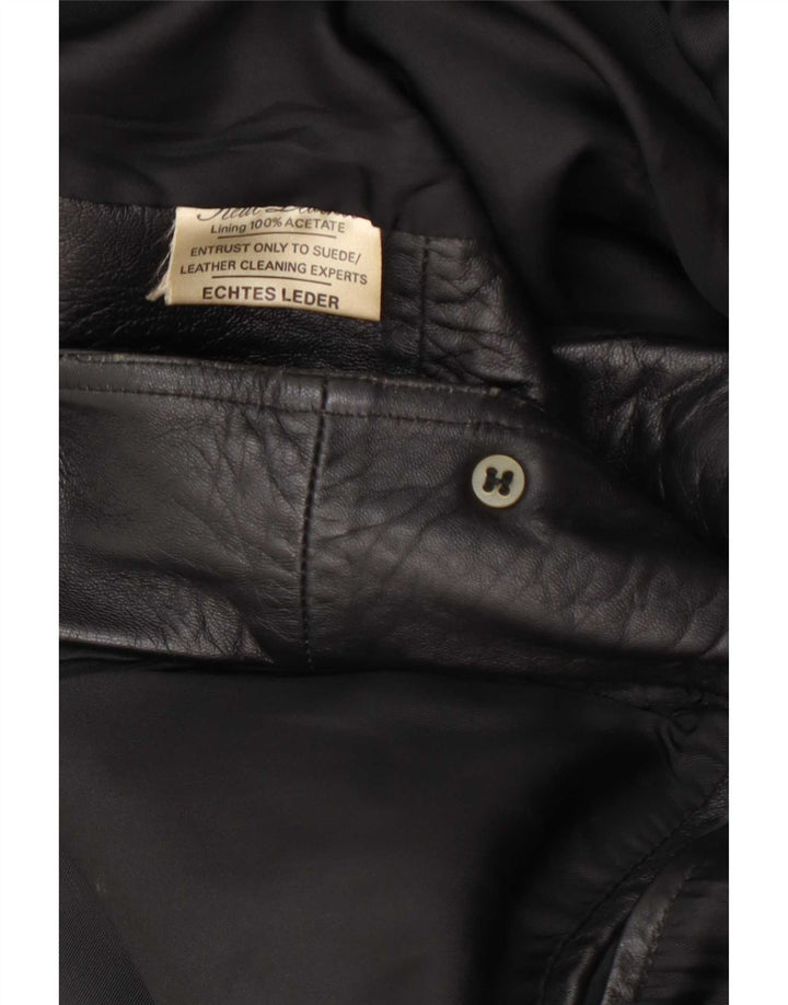Vintage Mens 2 Button Leather Blazer Jacket UK 38 Medium Black
