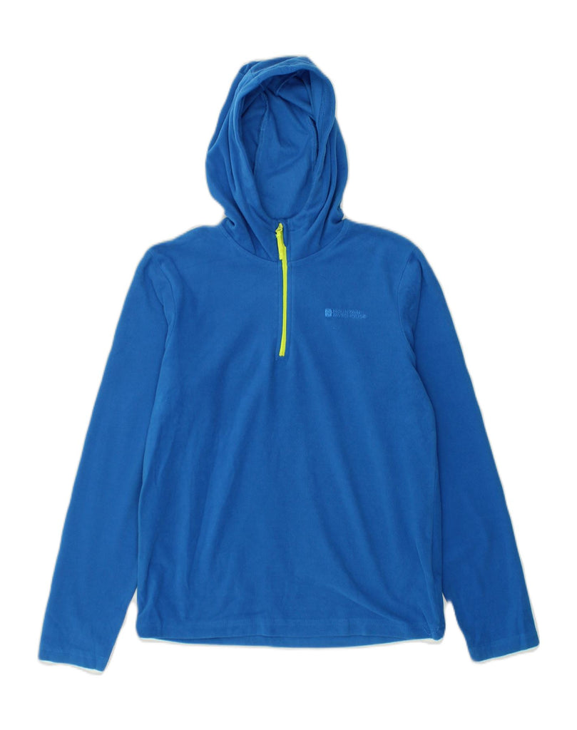 MOUNTAIN WAREHOUSE Boys Hooded Zip Neck Fleece Jumper 11-12 Years Blue | Vintage Mountain Warehouse | Thrift | Second-Hand Mountain Warehouse | Used Clothing | Messina Hembry 