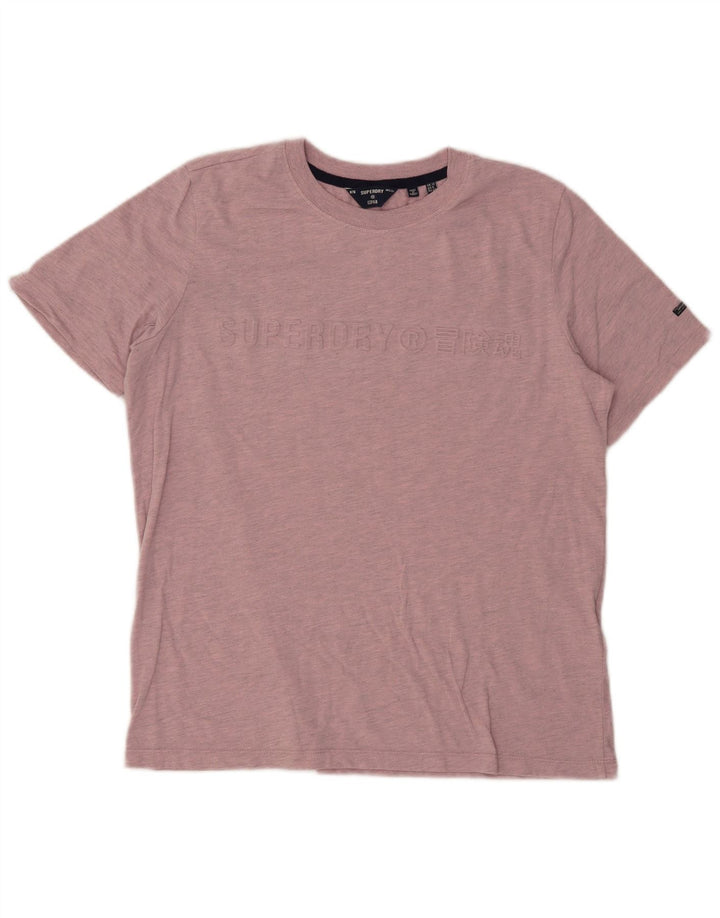 Superdry Womens Graphic T-Shirt Top UK 12 Medium Pink Polyester