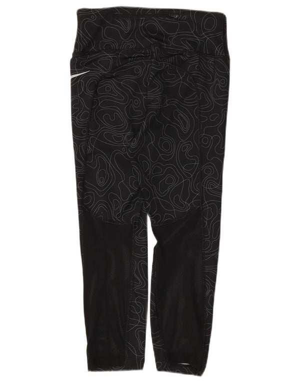 Nike Womens Dri Fit Capri Leggings UK 8 Small  Black Geometric