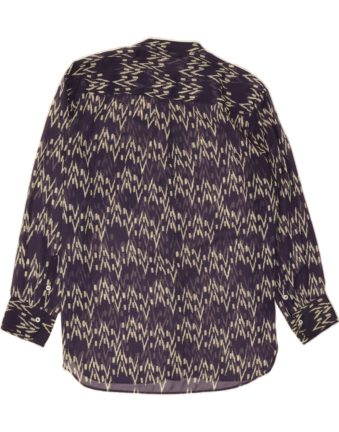 ZARA Womens Oversized 3/4 Sleeve Shirt Blouse UK 14 Medium Purple Chevron Vintage Zara and Second-Hand Zara from Messina Hembry 