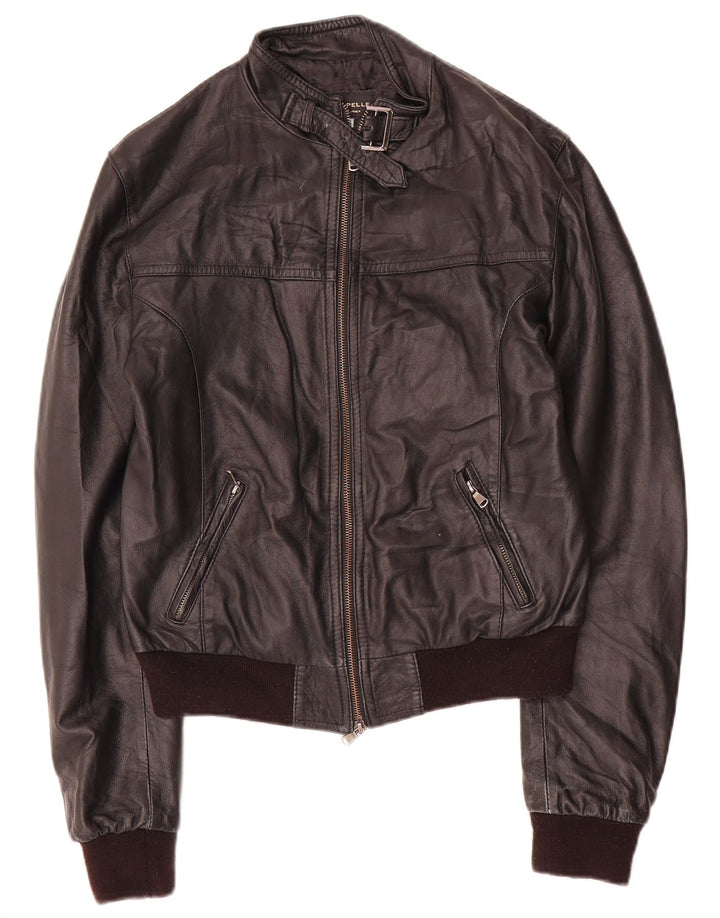 Vintage Womens Leather Jacket UK 12 Medium Black