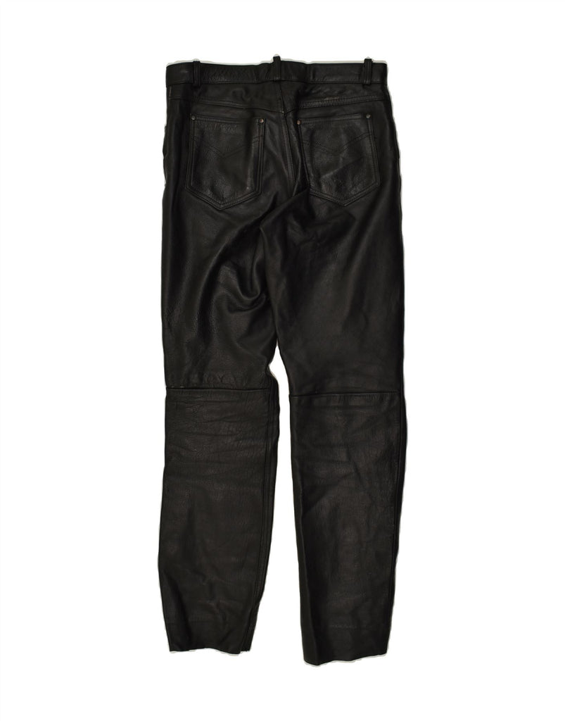 GERMOT Mens Leather Straight Trousers IT 52 XL W32 L32  Black Leather Vintage Germot and Second-Hand Germot from Messina Hembry 