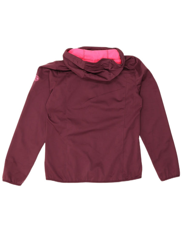 Vintage Womens Windbreaker Jacket IT 42 Medium Burgundy Polyester