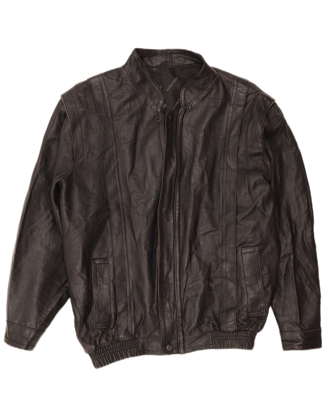 Vintage Mens Leather Jacket UK 36 Small Black